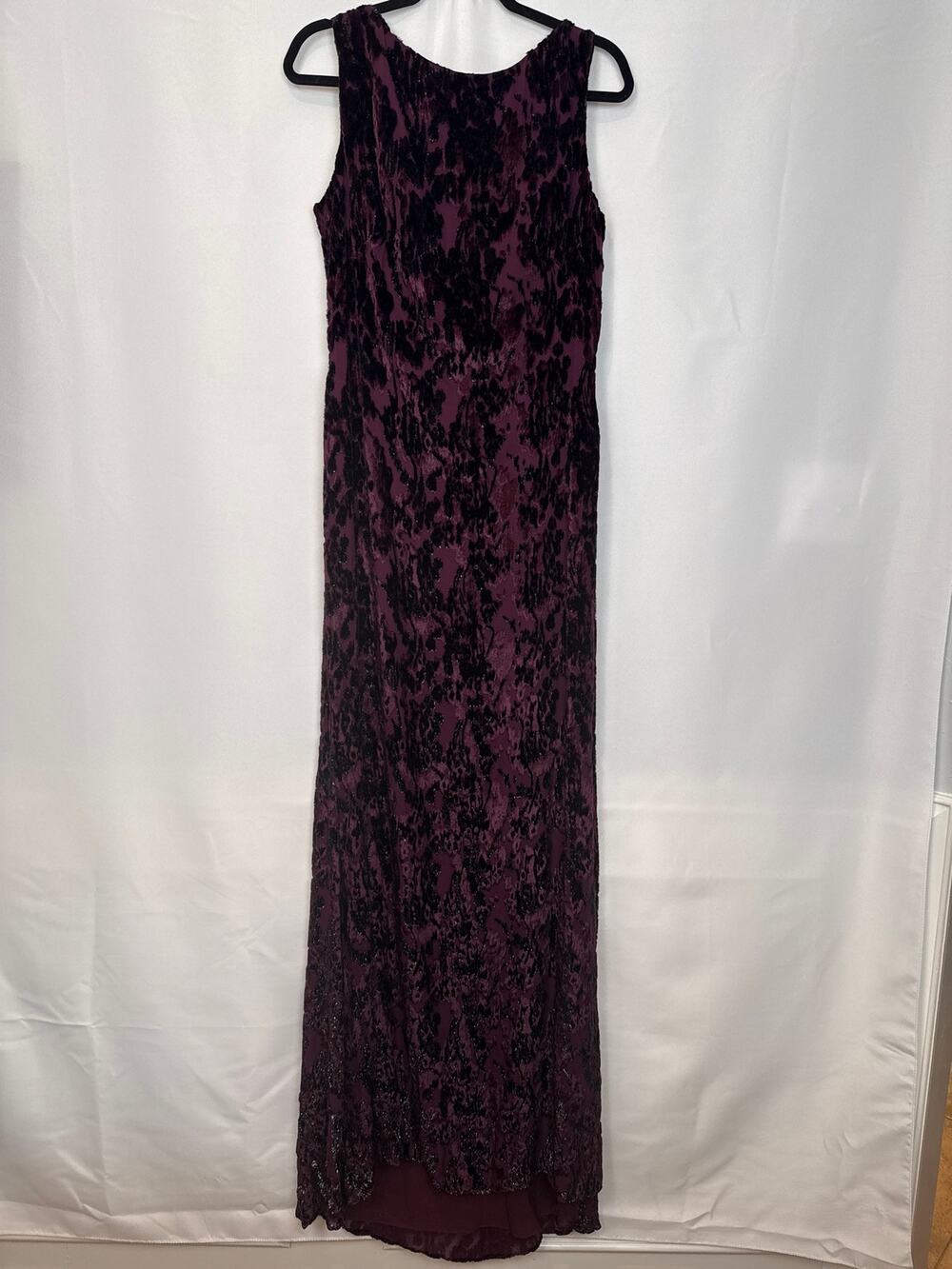 Badgley Mischka Burnout Velvet Leopard Print Sleeveless Gown Size 12